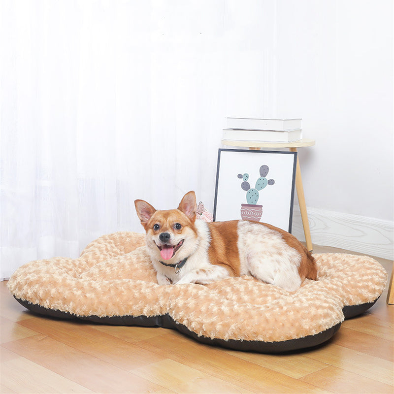KFX-2502973 Universal Rose Pattern Plush Pet Mat for Dogs and Cats in Various Sizes and Colors