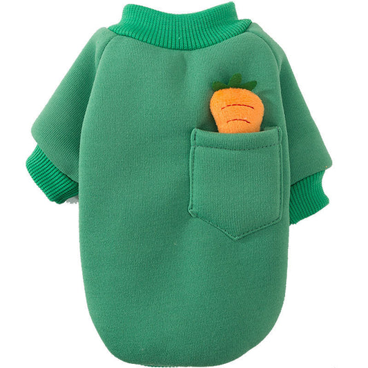 KFX-2517693 Cozy Milk Silk Sweater for Dogs - Autumn and Winter Styles in Green Radish and Purple Pineapple