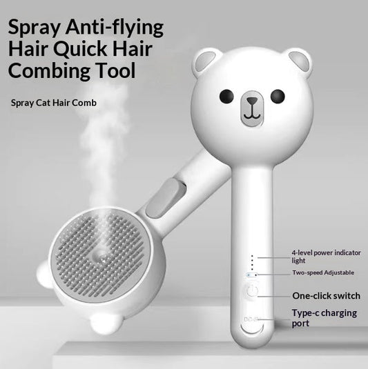 KFX-2589501 Bear Spray Comb Brush - Multifunctional Pet Hair Removal Tool with Steam Cleansing功能