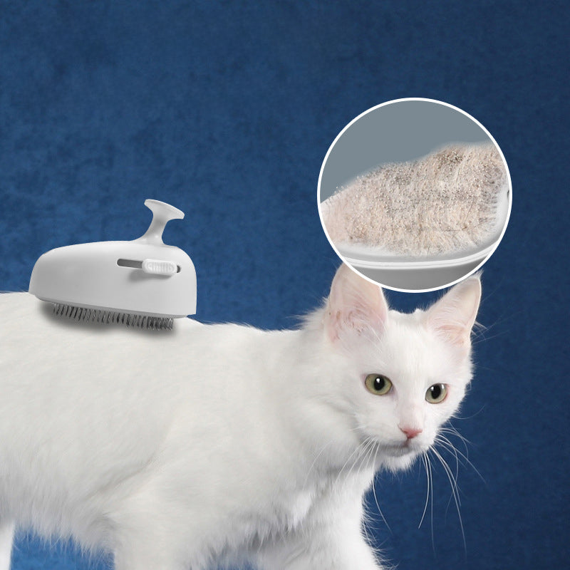 KFX-2720573 Rechargeable Cat Steam Brush for Grooming and Shedding with Self-Cleaning Function and Mist Spray for Indoor Pets