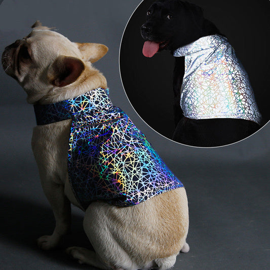KFX-2834237 Reflective Casual Pet Clothing in Grey - Polyester Fabric, Multiple Sizes Available