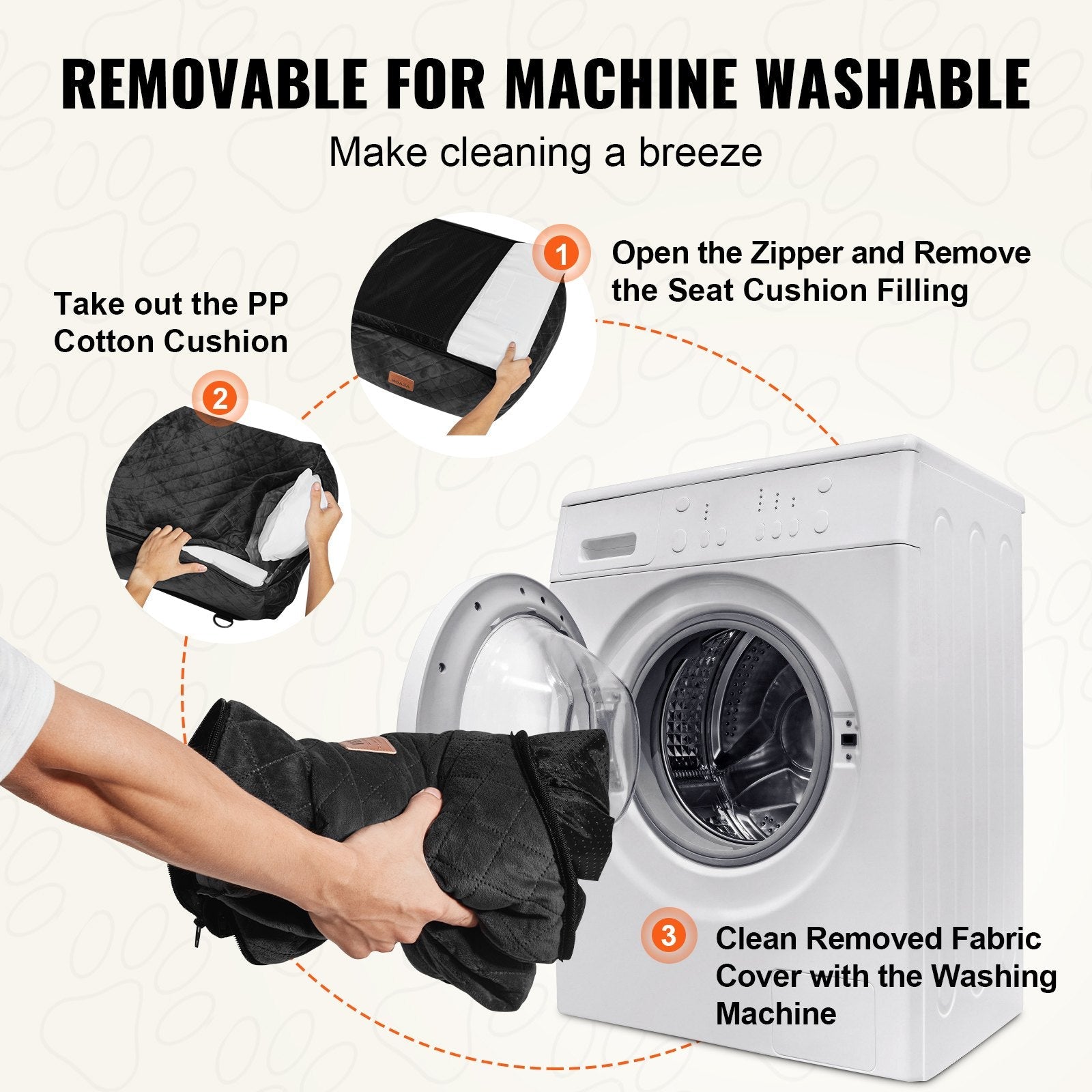 KFX-2872125 Dog Booster Car Seat for Small to Medium Dogs, Safe and Comfortable Design, Easy Installation, Removable Waterproof Pad, Storage Pocket