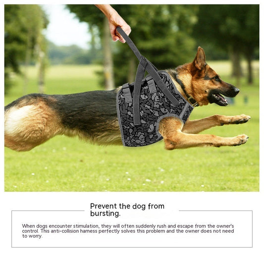 KFX-2887869 Adjustable Camouflage Dog Chest Strap with Hand Holding Rope for Medium Dogs