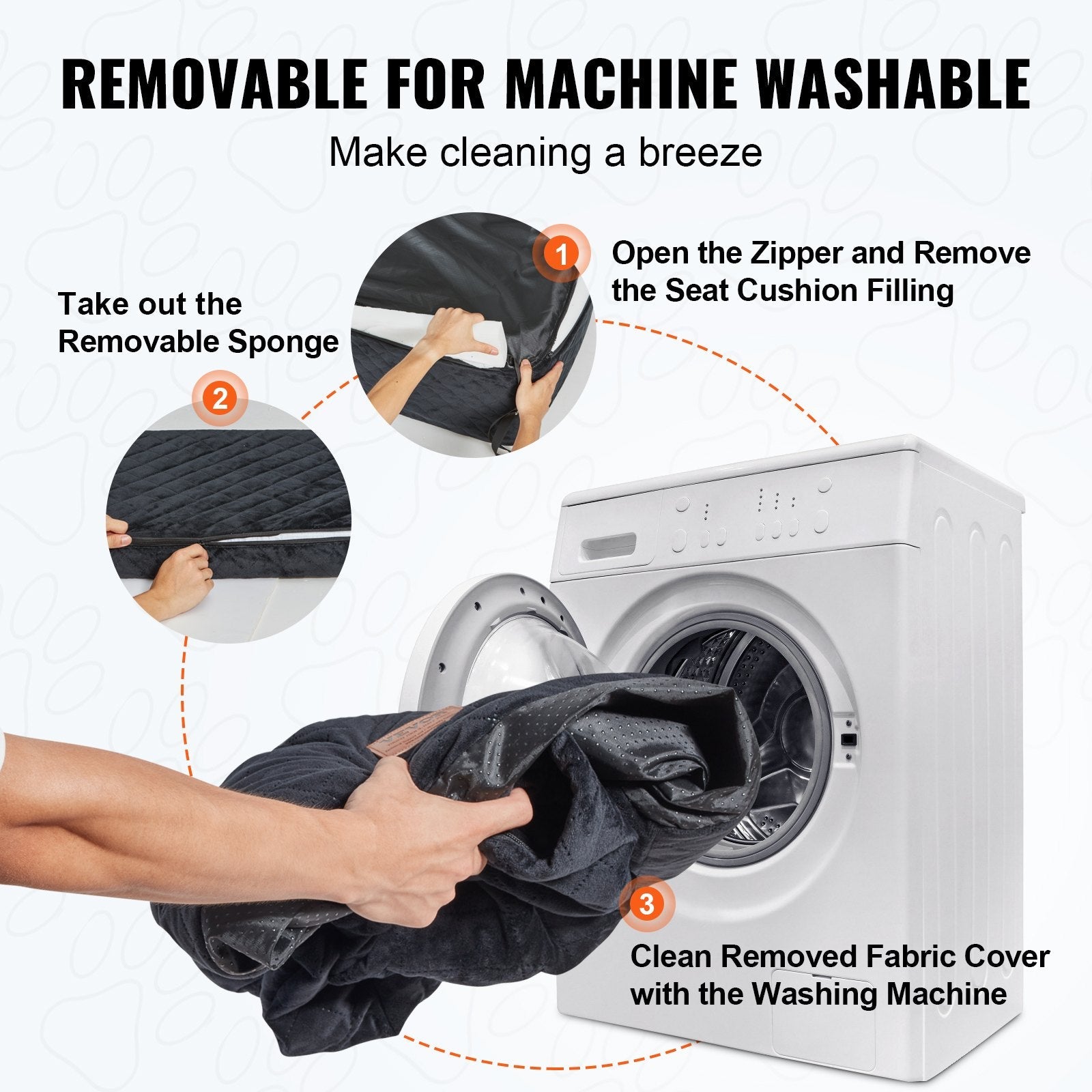 KFX-2904893 Dog Booster Car Seat for Medium to Large Dogs Up to 55 lbs, Comfortable with Removable Pad, Easy Installation, Black