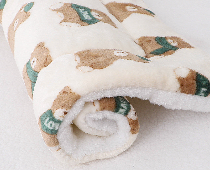 KFX-2928957 Padded Flannel Dog Mat for Comfort and Warmth in Various Cute Patterns