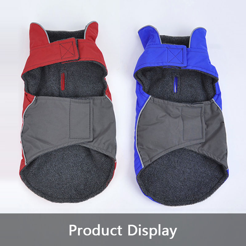 KFX-2932541 Cozy Vest Jacket for Medium and Large Dogs - Warm Cloth Pet Apparel in Red and Dark Blue