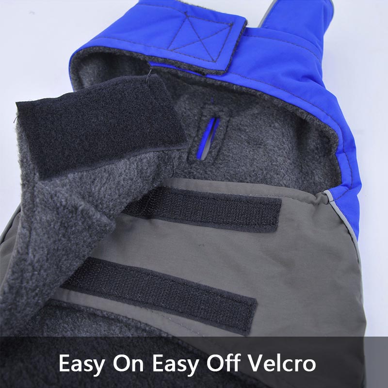 KFX-2932541 Cozy Vest Jacket for Medium and Large Dogs - Warm Cloth Pet Apparel in Red and Dark Blue