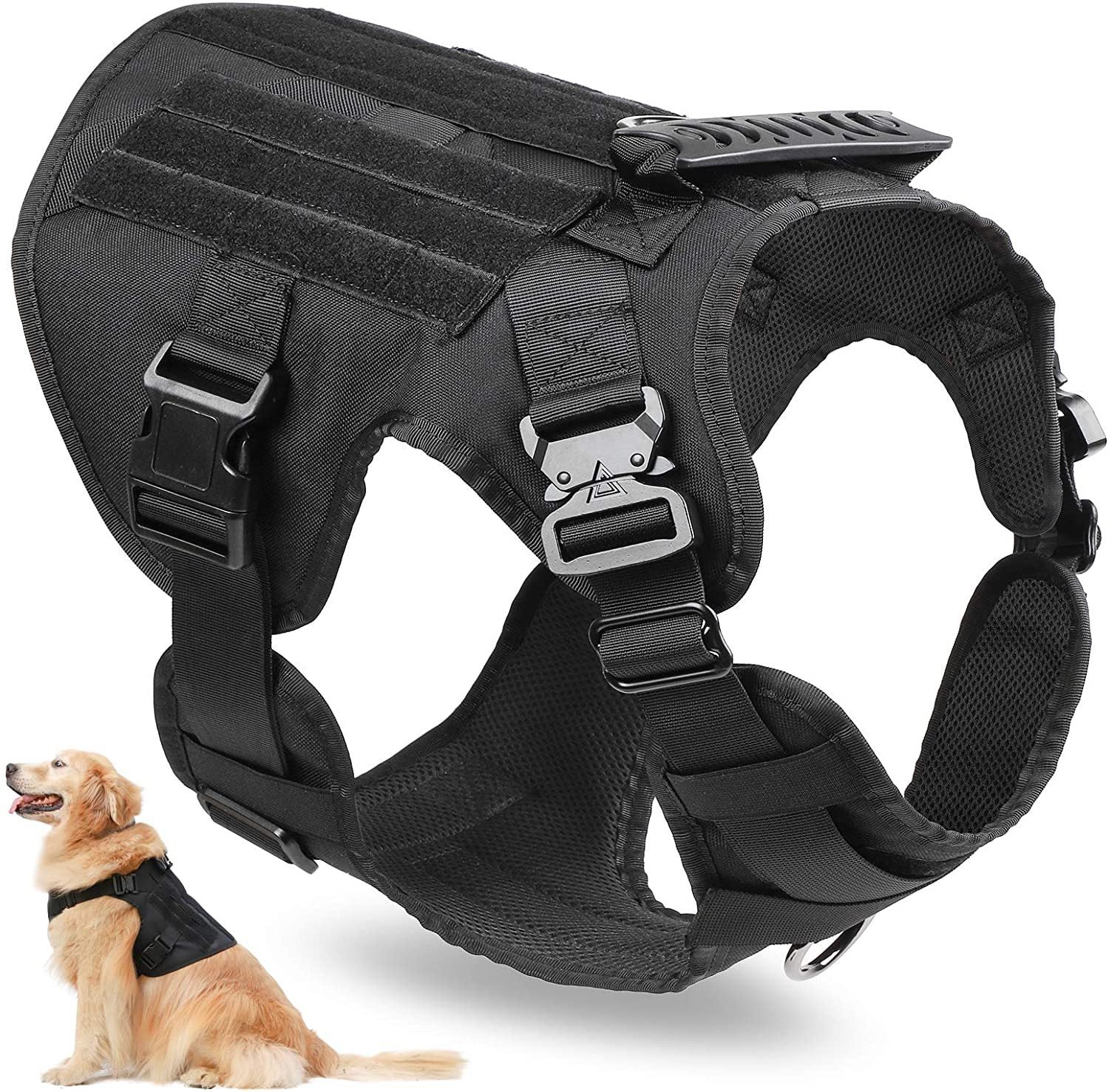 KFX-2953405 Durable Nylon Water-Repellent Tactical Chest Strap for German Shepherds - Explosion-Proof Design