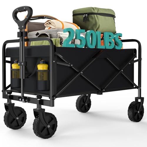 KFX-3003197 Extra-Long Heavy-Duty Foldable Trolley with 440 lb Capacity and All-Terrain Wheels