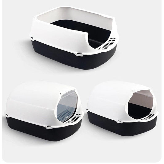 KFX-3048253 Fully Enclosed Foldable Splash-proof Cat Toilet in Various Colors