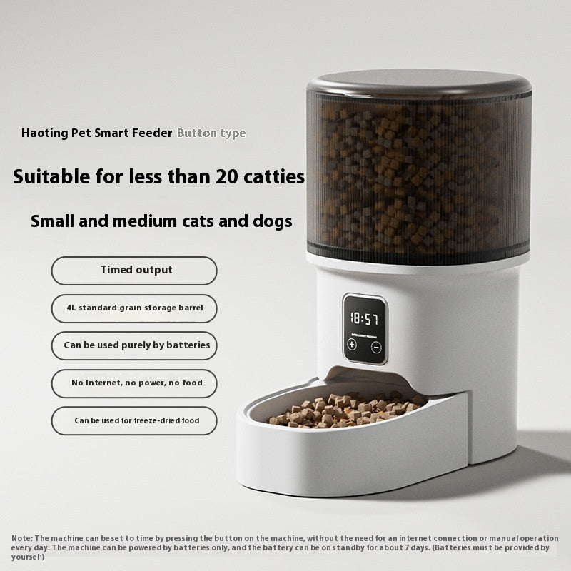 KFX-3152573 Automatic Pet Feeder with 4L Capacity - Smart WIFI and Basic Style Options in White and Black