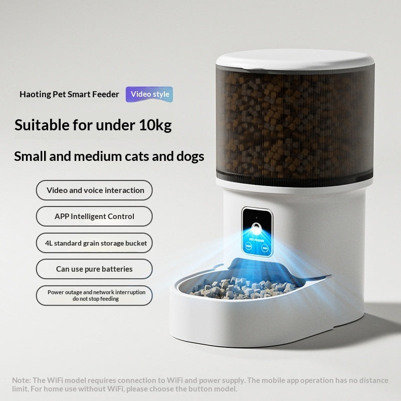 KFX-3152573 Automatic Pet Feeder with 4L Capacity - Smart WIFI and Basic Style Options in White and Black