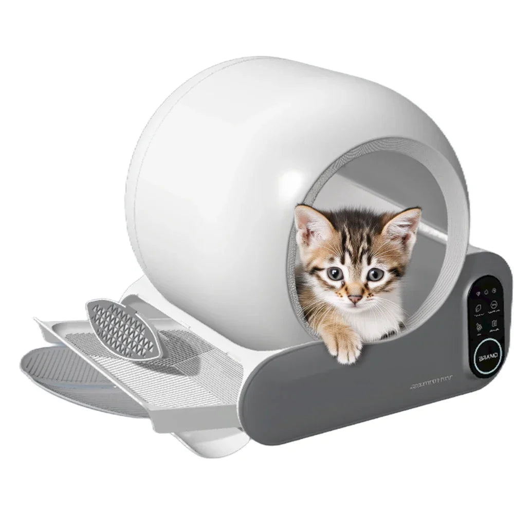 KFX-326611 Smart Self-Cleaning Portable Cat Litter Box with App Control and Anti-Splashing Design