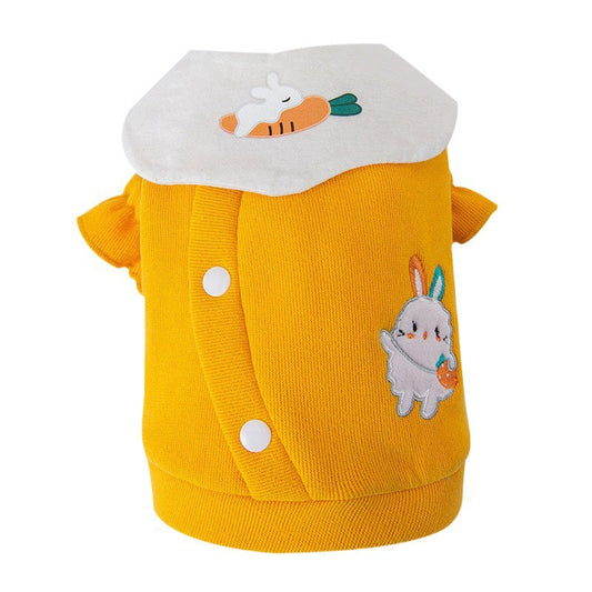 KFX-3271357 Cute Cartoon Rabbit Lapel Sweater for Dogs - Lightweight & Comfortable Pet Clothing in Various Sizes