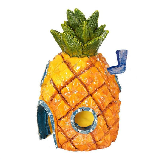 KFX-3346621 Pineapple Aquarium Decoration for Fish Tanks - Safe Resin Material, 7.5" x 7.5" x 13"