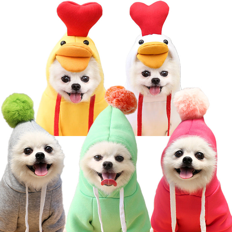 KFX-3381181 Cute Fruit-Themed Hoodies for Small Dogs - Winter Fleece Pet Clothing for Puppies and Kittens