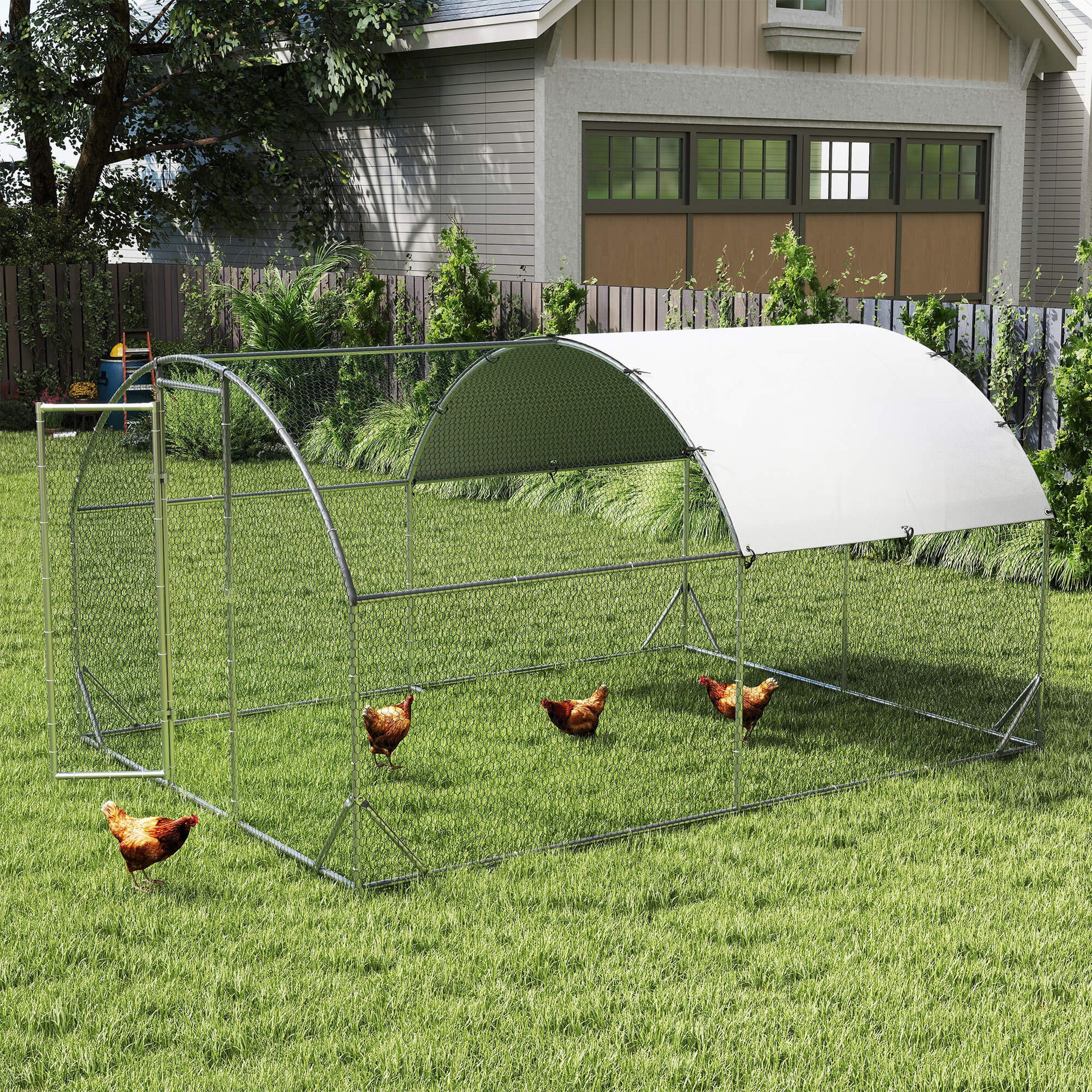 KFX-3428029 Extra-Large Chicken Coop with Waterproof Roof and UV Protection - Secure Run for Poultry and Small Animals