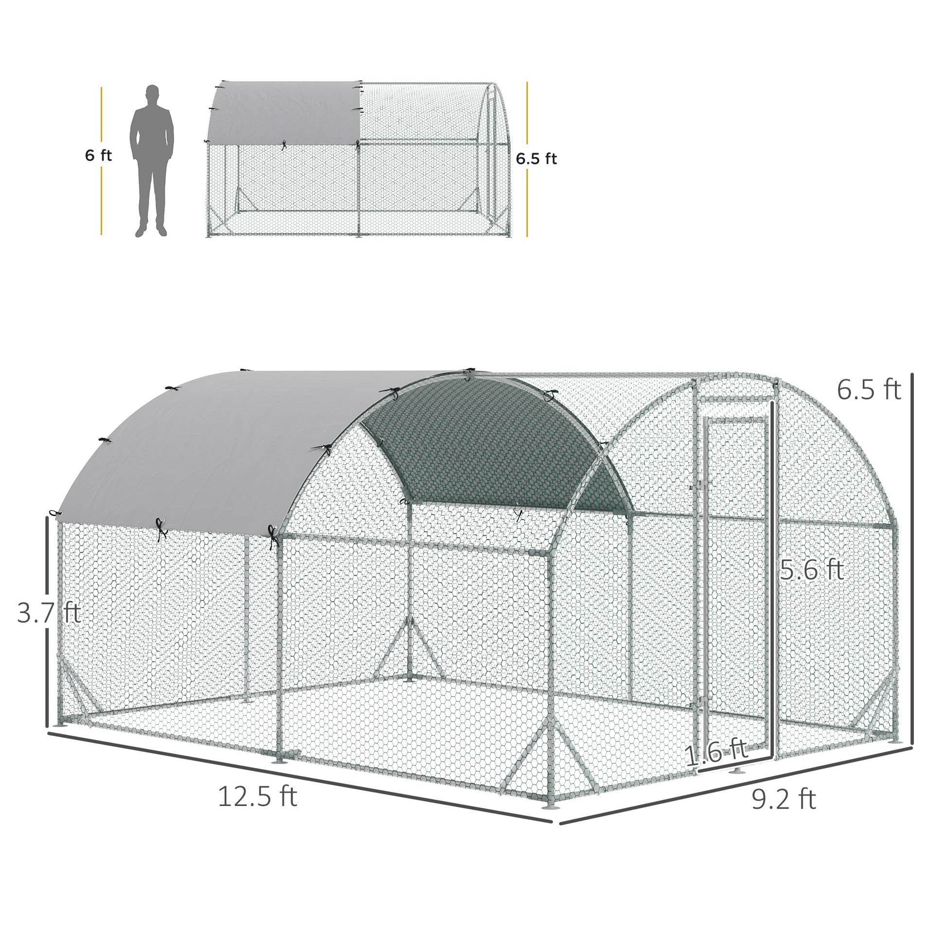 KFX-3428029 Extra-Large Chicken Coop with Waterproof Roof and UV Protection - Secure Run for Poultry and Small Animals