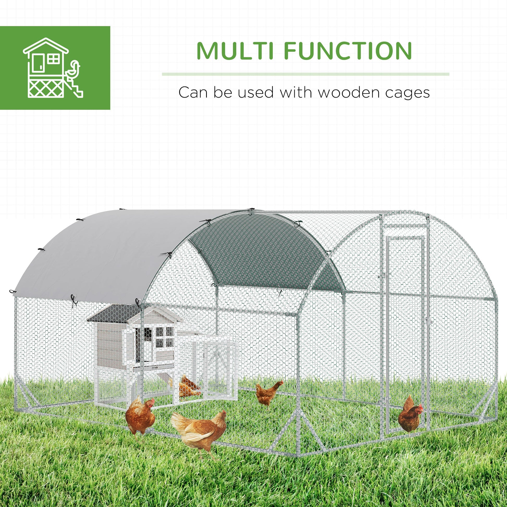 KFX-3428029 Extra-Large Chicken Coop with Waterproof Roof and UV Protection - Secure Run for Poultry and Small Animals