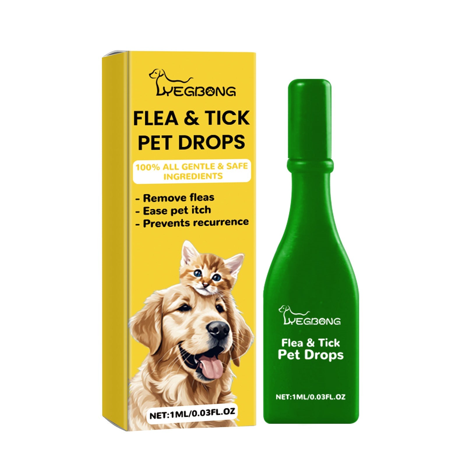 KFX-3438525 Flea and Tick Treatment for Dogs - External Skin Care Drops with Herbal Extracts