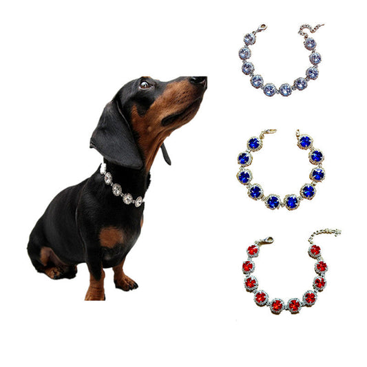 KFX-3498301 Rhinestone Dog Necklace with Extension Chain in Multiple Colors