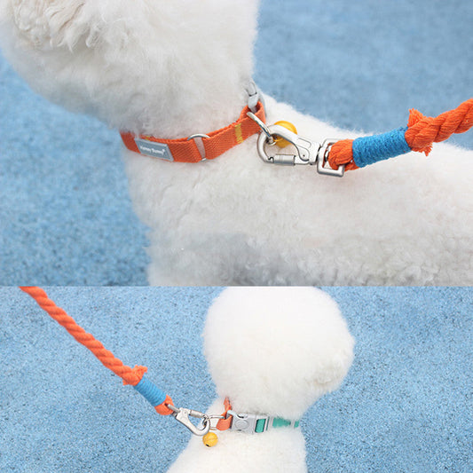 KFX-3505213 Colorful Pet Collar and Leash Set with Bells - Multiple Color Options Available