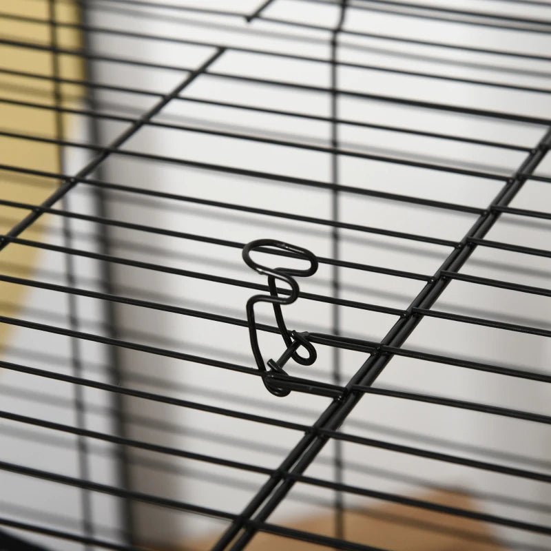 KFX-3657405 Large Small Animal Cage with Rolling Wheels, Multiple Platforms, and Easy Cleaning