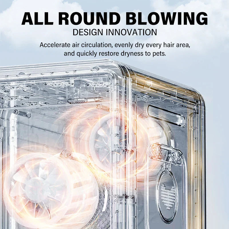 KFX-366099 Automatic Pet Dryer Box with Intelligent Temperature Control for Cats and Dogs - Quiet and Efficient Design