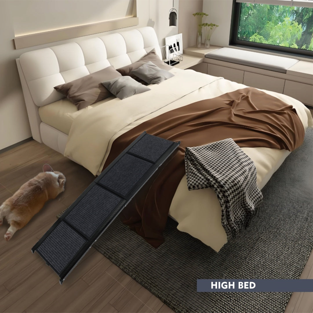 KFX-3695549 Large Folding Dog Ramp for Cars and SUVs, Non-Slip Surface, Up to 250lbs, Portable Pet Steps for Medium & Large Dogs