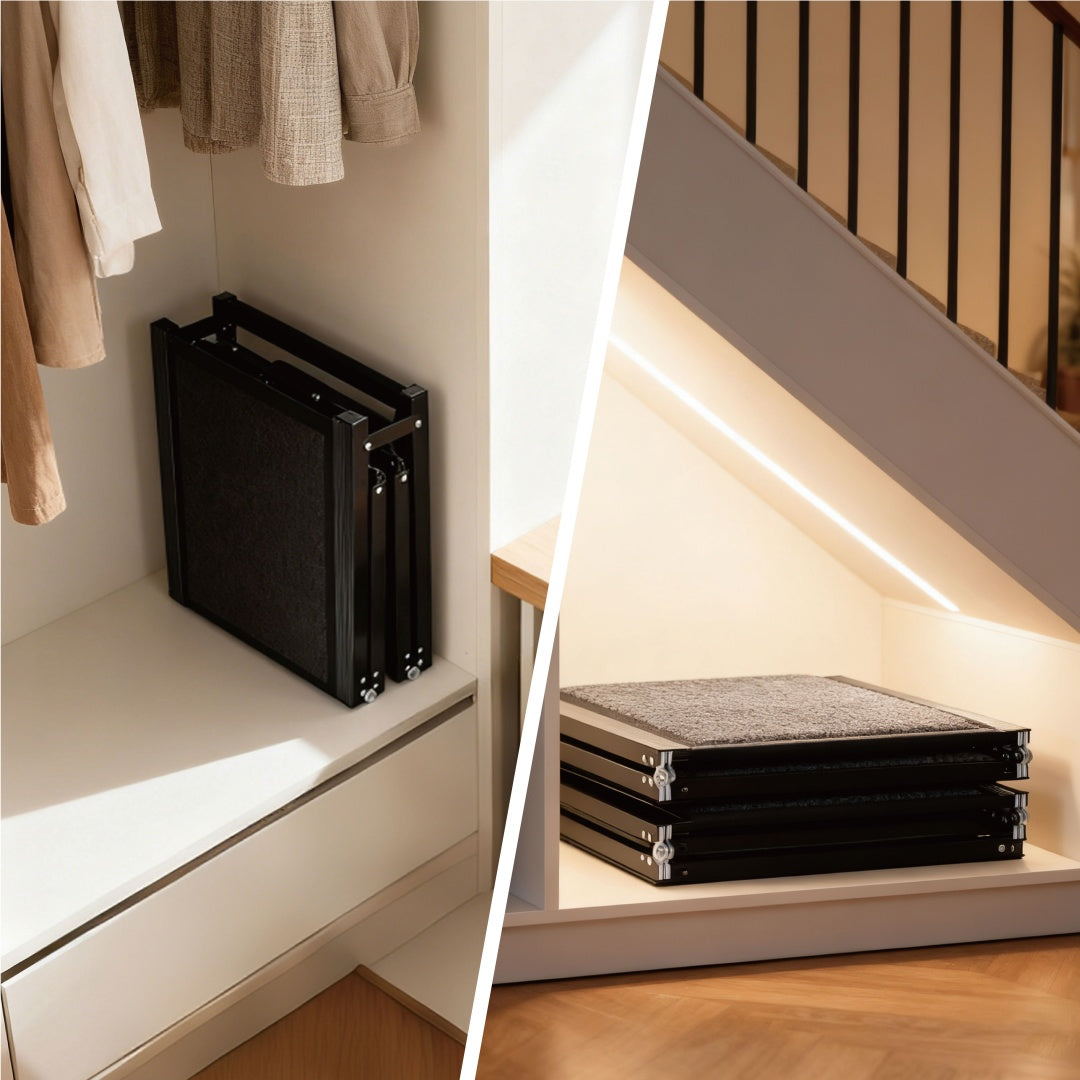 KFX-3695549 Large Folding Dog Ramp for Cars and SUVs, Non-Slip Surface, Up to 250lbs, Portable Pet Steps for Medium & Large Dogs