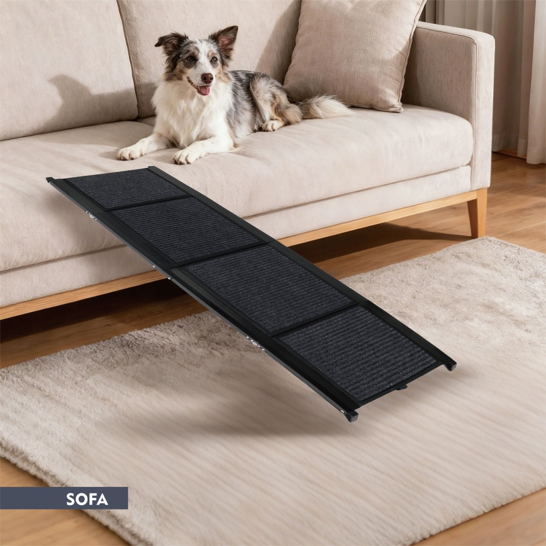 KFX-3695549 Large Folding Dog Ramp for Cars and SUVs, Non-Slip Surface, Up to 250lbs, Portable Pet Steps for Medium & Large Dogs