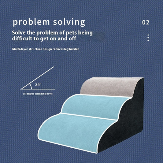 KFX-3761085 Pet Stairs with Multiple Levels and Slope Options for Small Dogs