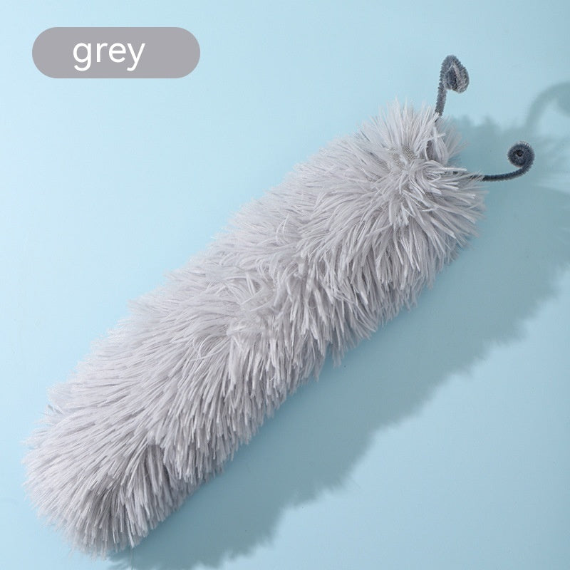 KFX-3766205 Plush Caterpillar Cat Toy for Stress Relief, Bite-Resistant, 36cm in Rubber Pink, Beige, Grass, Cement Gray, Noble Purple