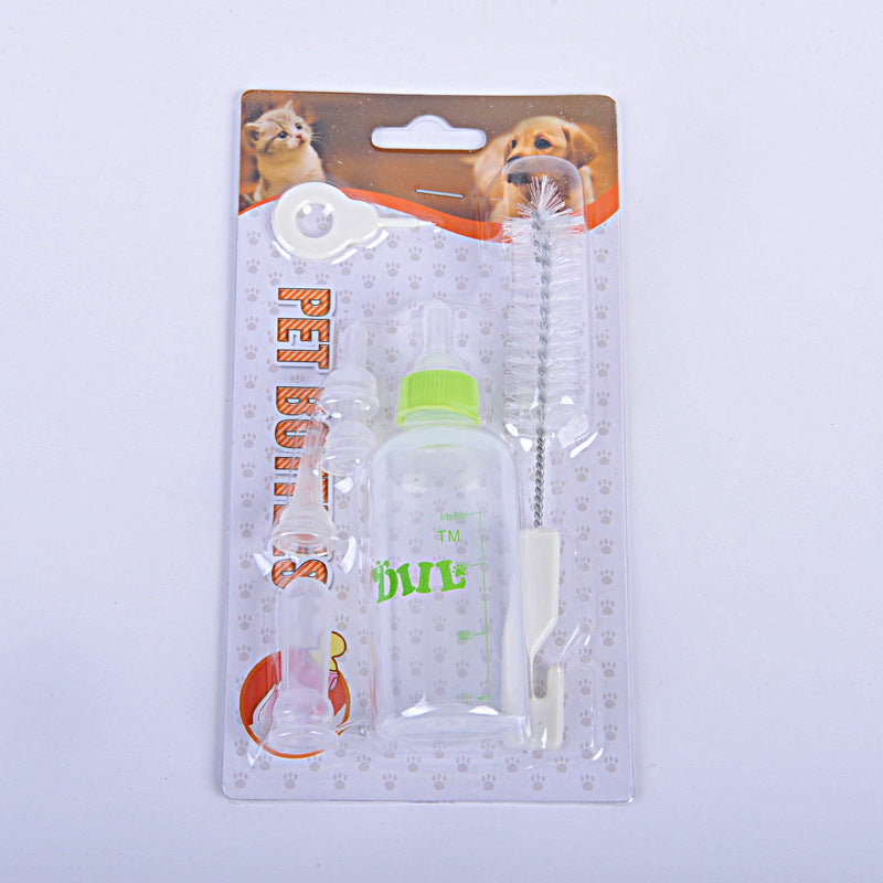 KFX-3775165 Pet Water Bottle Set with Rubber Nipple - 60ml Non-Toxic Plastic