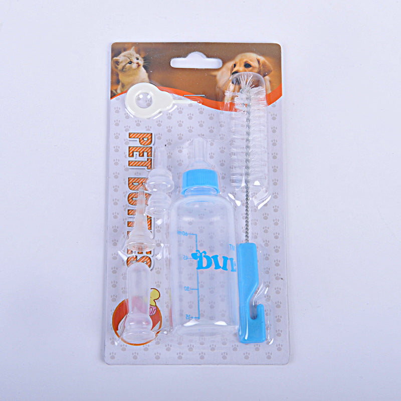 KFX-3775165 Pet Water Bottle Set with Rubber Nipple - 60ml Non-Toxic Plastic