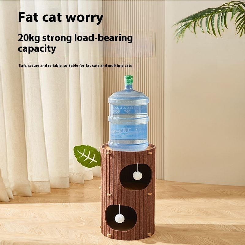 KFX-3828413 Cat Scratch Board Felt Nest for Cats - Wine Red & Camel Variants, Multi-layer Options Available