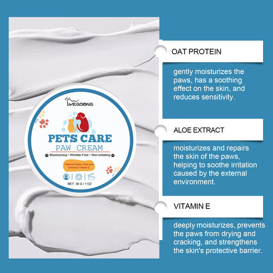 KFX-3863741 Deep Moisturizing Paw Care Cream for Dogs - 30g Hydrating Formula with Oat Protein and Aloe Extract