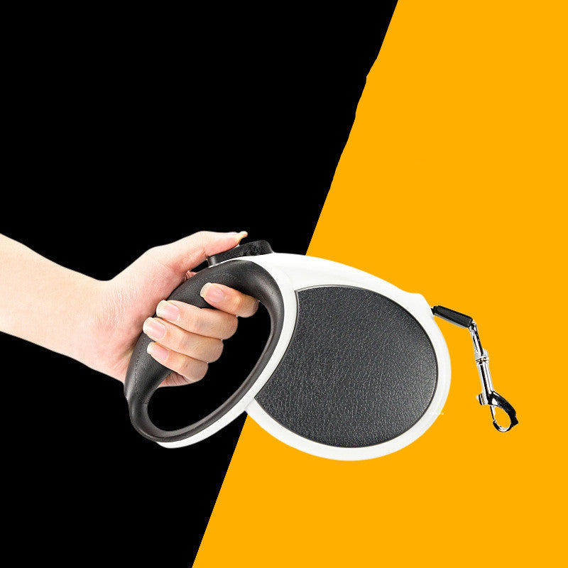 KFX-3865661 Automatic Retractable Dog Leash, 5m Traction Belt for Dogs up to 30kg, Black/White Options