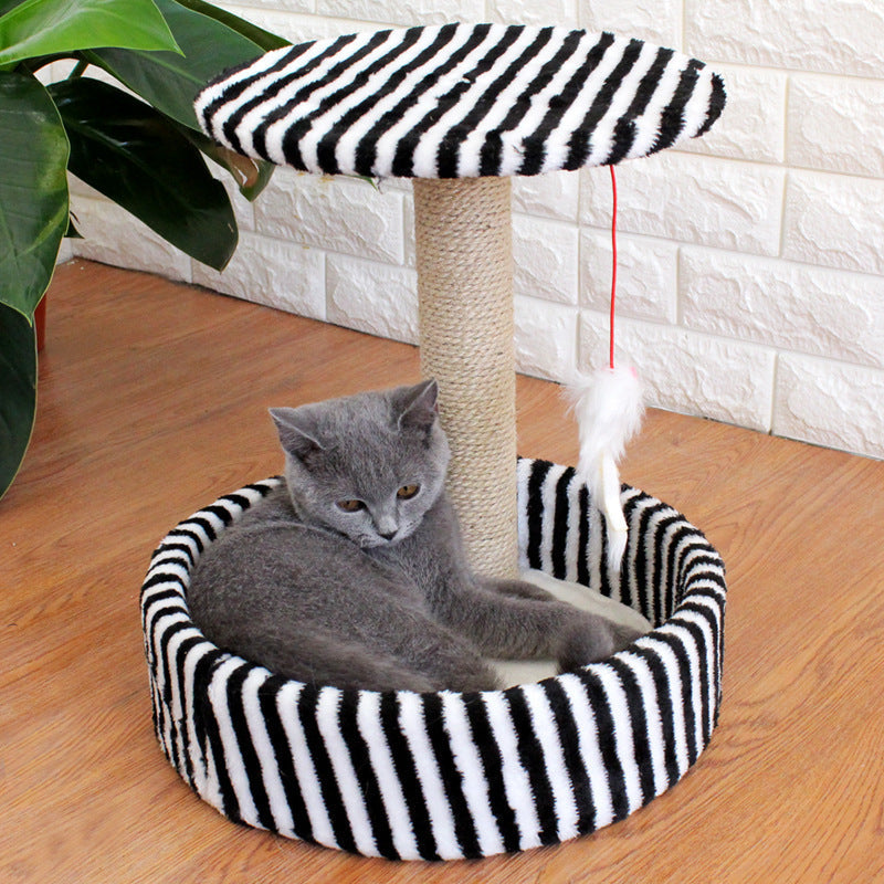 KFX-3892157 Cozy Small Cat Tree with Sisal Toy and Jumping Platform for Cats Up to 6kg