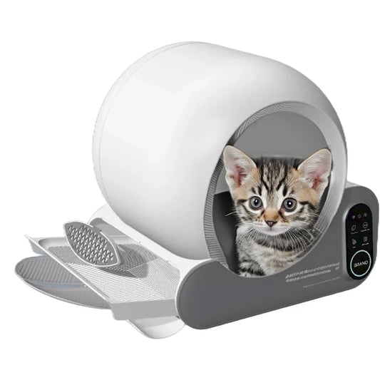 KFX-393299 Intelligent Large Capacity 70L Cat Litter Box with Odor Control and Easy Cleaning