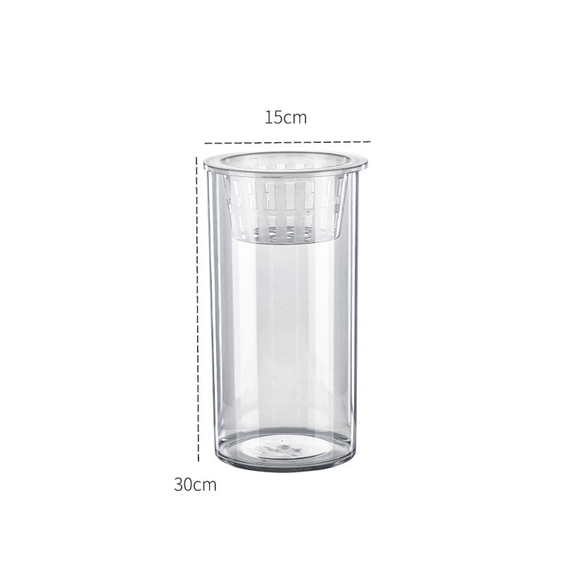 KFX-3936445 Transparent Ecosystem Column Fish Tank for Creative Desktop Decoration