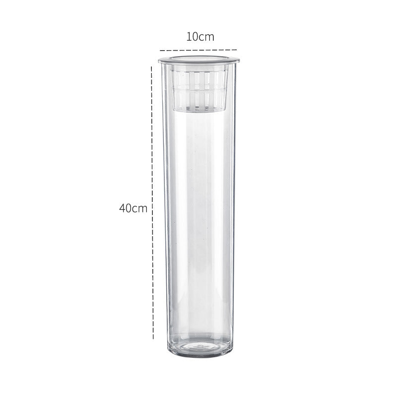 KFX-3936445 Transparent Ecosystem Column Fish Tank for Creative Desktop Decoration