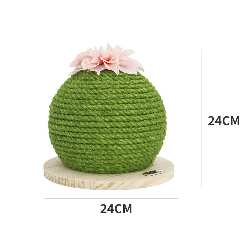 KFX-3990461 Sisal Cactus Cat Climbing Frame with Wooden Base - Durable, Scratch-Resistant Design for Cats