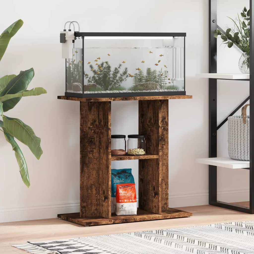KFX-4034749 Aquarium Stand in Engineered Wood with Ample Storage and Wall Bracket for Stability