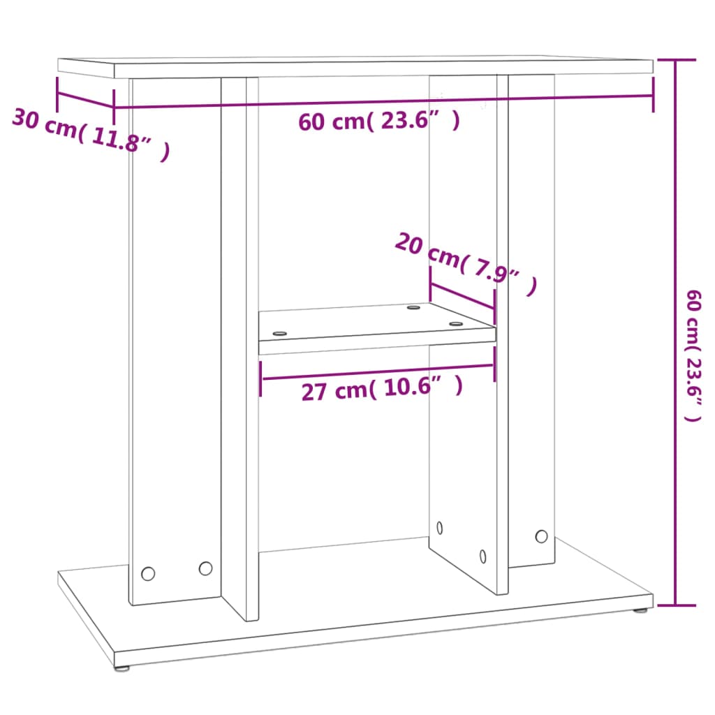 KFX-4034749 Aquarium Stand in Engineered Wood with Ample Storage and Wall Bracket for Stability