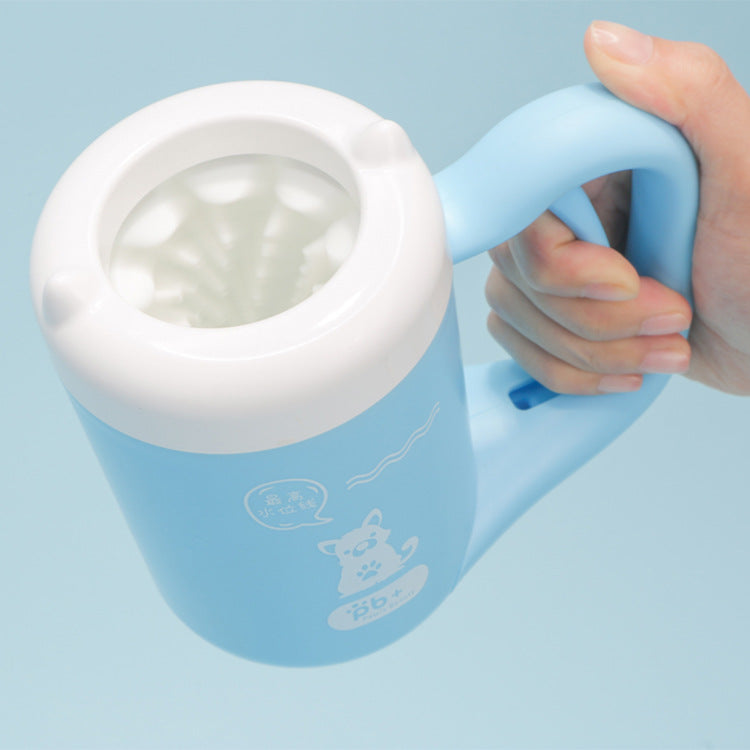 KFX-4039101 Pet Paw Washer - Antibacterial Silicone Brush & ABS Plastic, Size Medium/Sakura/Sky Blue