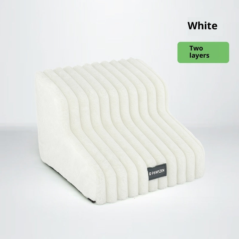 KFX-4055997 Removable and Washable Non-Slip Dog Ladder in White, Gray, and Khaki - Multi-Story Options Available