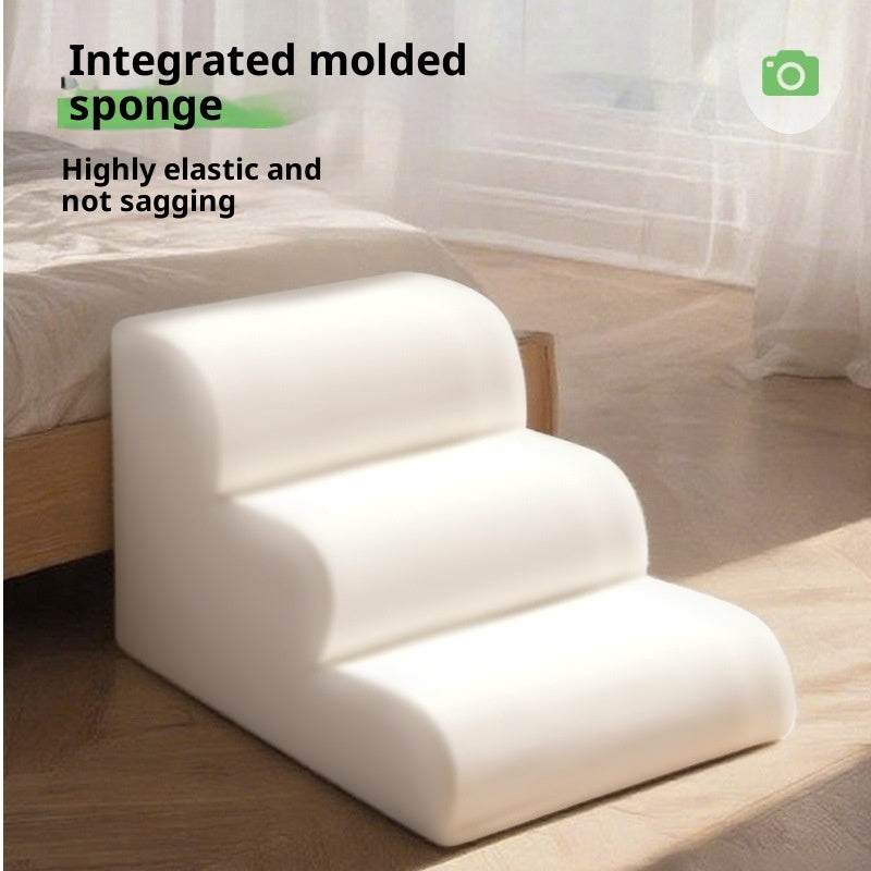 KFX-4055997 Removable and Washable Non-Slip Dog Ladder in White, Gray, and Khaki - Multi-Story Options Available