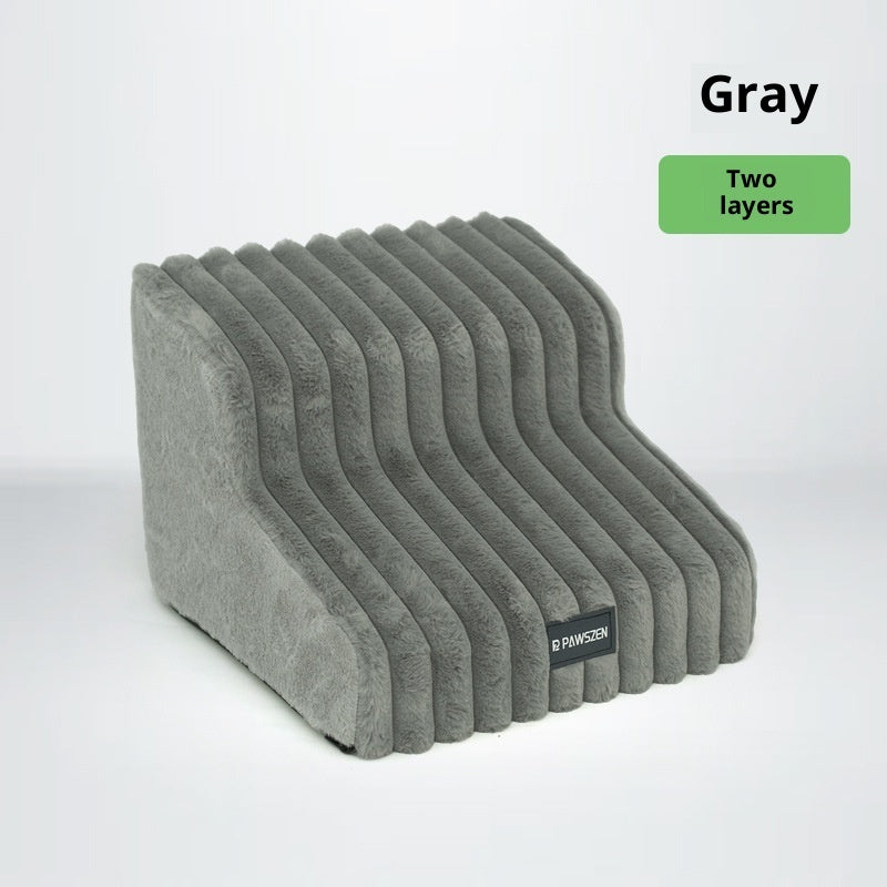 KFX-4055997 Removable and Washable Non-Slip Dog Ladder in White, Gray, and Khaki - Multi-Story Options Available