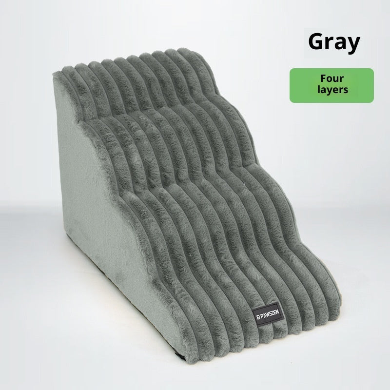 KFX-4055997 Removable and Washable Non-Slip Dog Ladder in White, Gray, and Khaki - Multi-Story Options Available